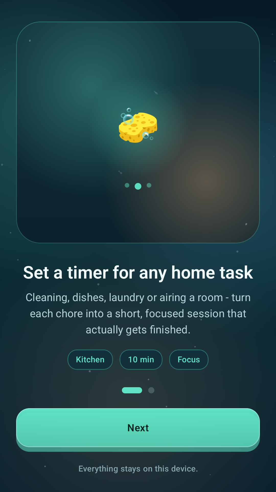 Home Timekeeper onboarding screen